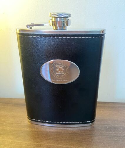 Cantil Inox Zootecnia com Capa de Couro sintético