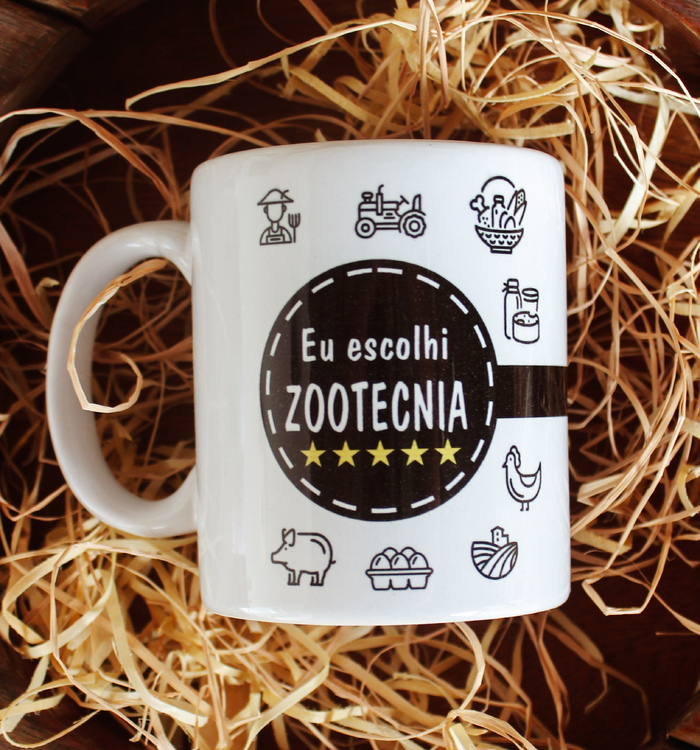 Caneca Porcelana - Eu Escolhi Zootecnia 