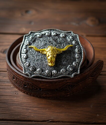 Cinto Country com fivela robusta e trabalhada